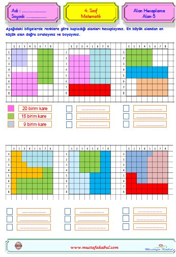 4 Sınıf Matematik Alan Hesaplama