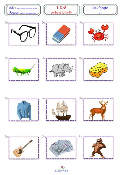  G Harfi Kes Yapıştır