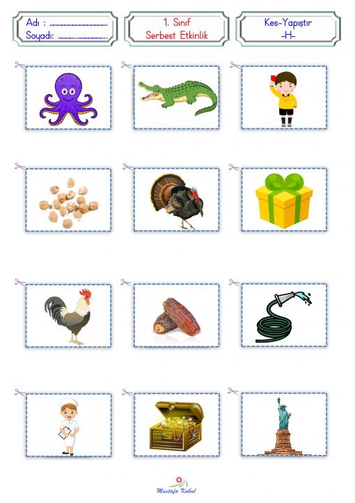  H Harfi Kes Yapıştır