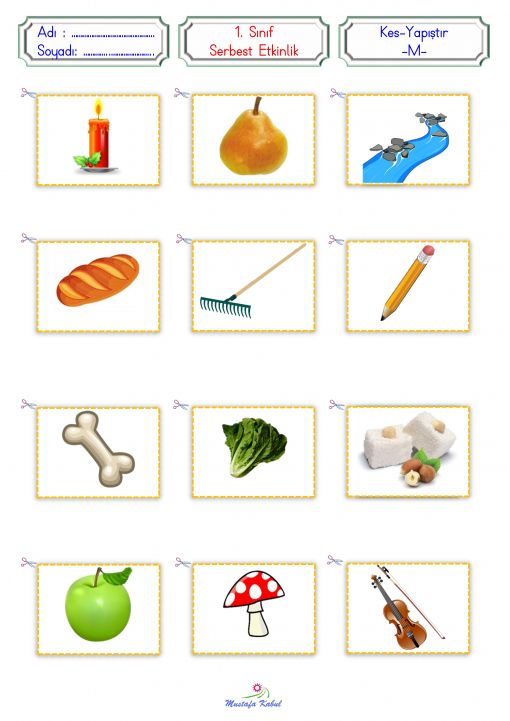  M harfi Kes Yapıştır