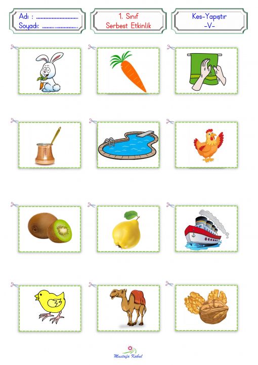  V Harfi Kes Yapıştır