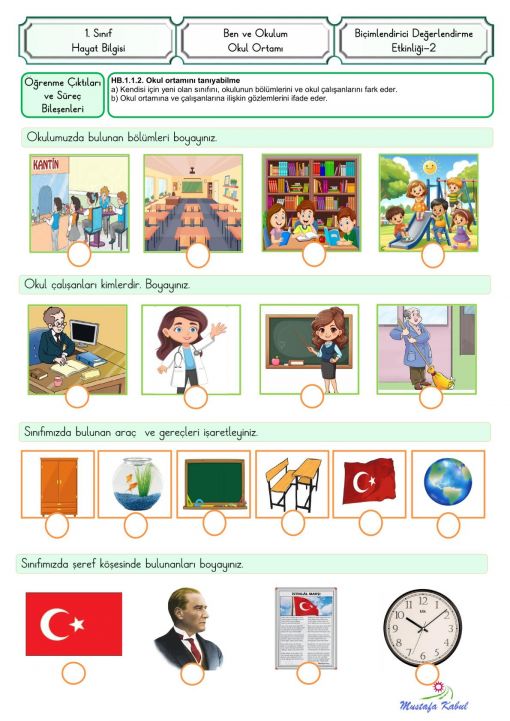   1.Sınıf Ben ve Okulum Süreç Değerlendirme