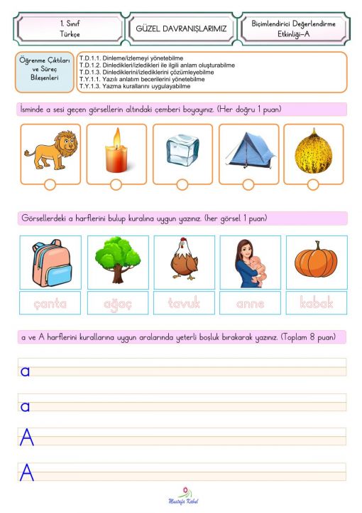  A Harfi Biçimlendirici Süreç Değerlendirme