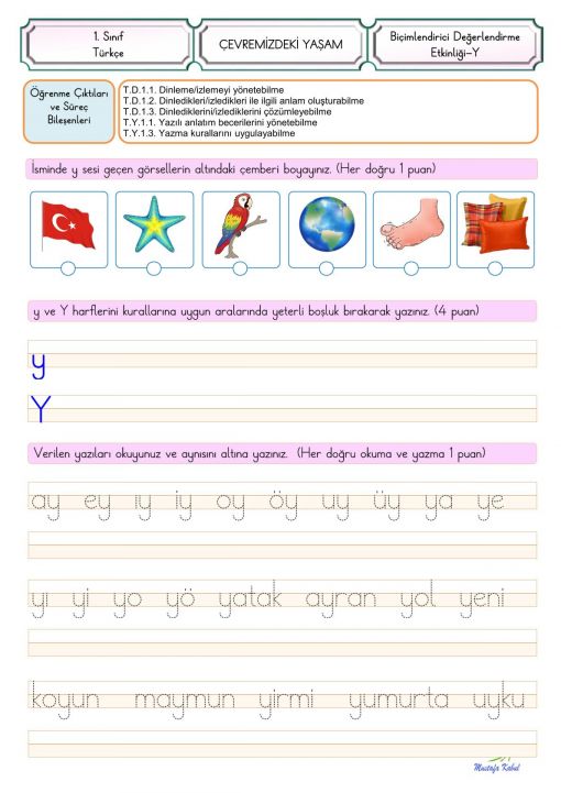   Y Harfi Süreç Değerlendirme