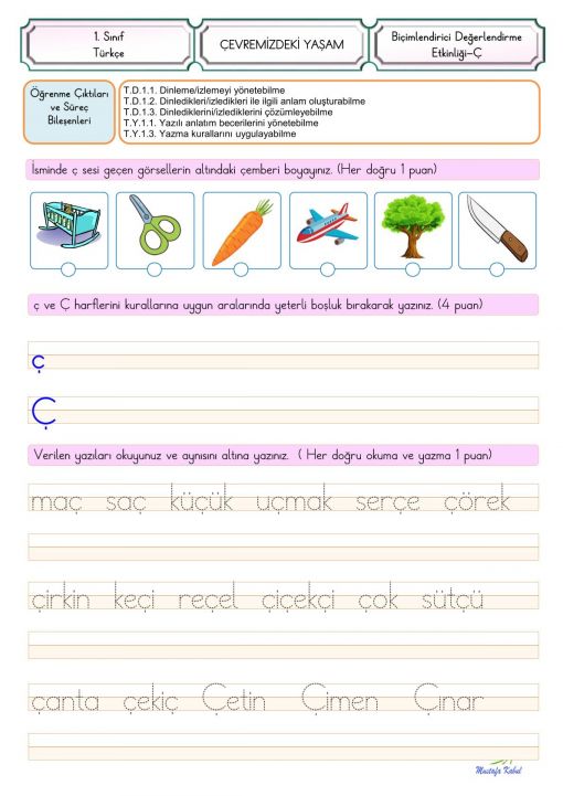  Ç Harfi Süreç Değerlendirme