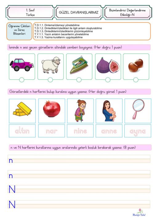   N Harfi Biçimlendirici Süreç Değerlendirme