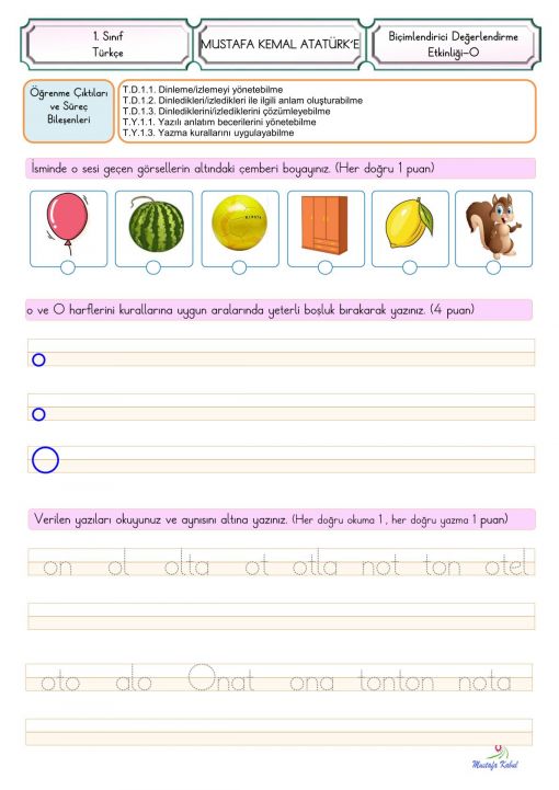 O Harfi Süreç Değerlendirme