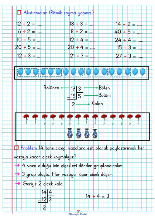   2.Sınıf Bölme İşlemi Defter Notu