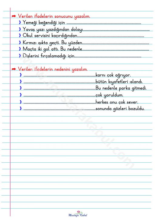   2.Sınıf Neden Sonuç Defter Notu-1