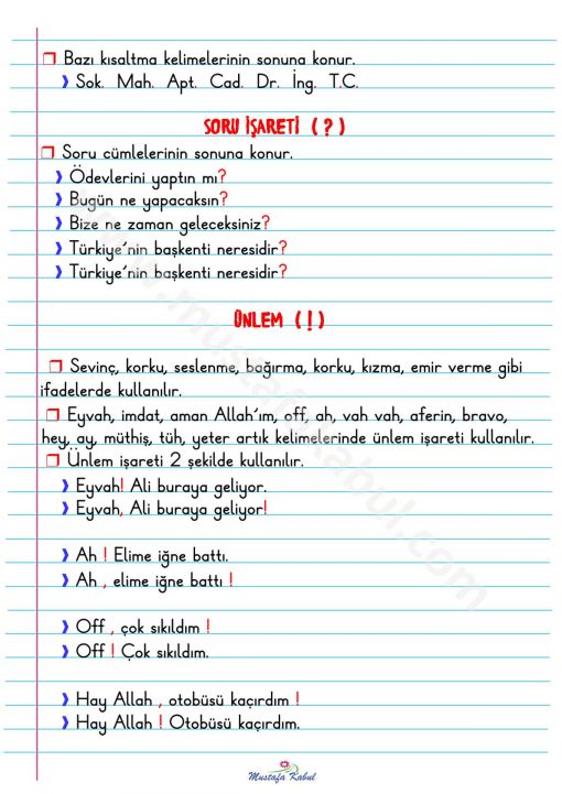2.Sınıf Noktalama İşaretleri Defter Notu-2 2.Sınıf Noktalama İşaretleri Defter Notu-2