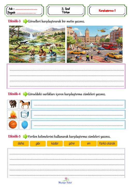 3.Sınıf Karşılaştırma İfadeleri 3.Sınıf Karşılaştırma İfadeleri
