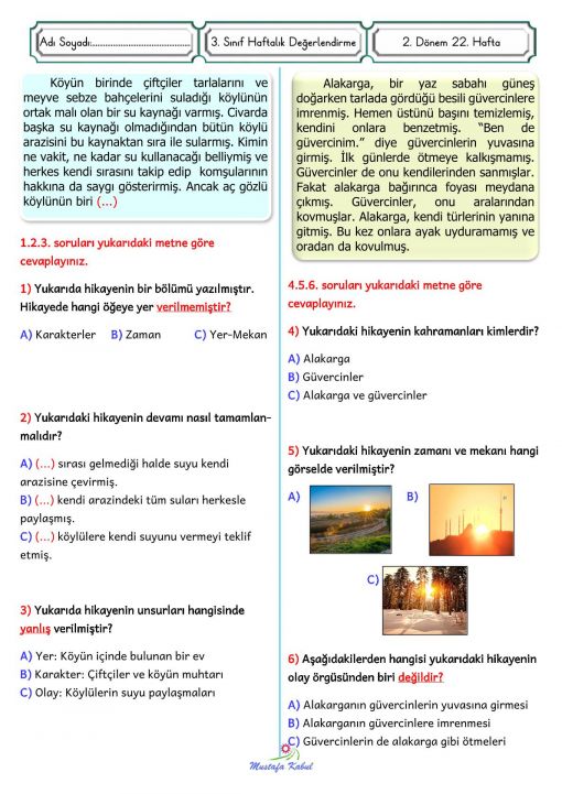  3.Sınıf Türkçe Metin Türleri