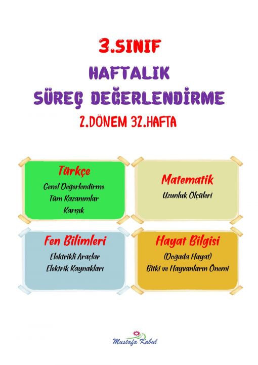  3.Sınıf Süreç Değerlendirme