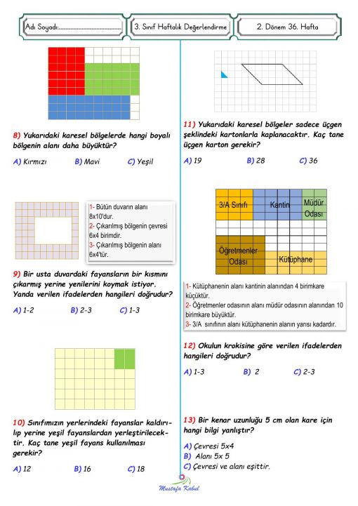  3.Sınıf Alan Ölçme