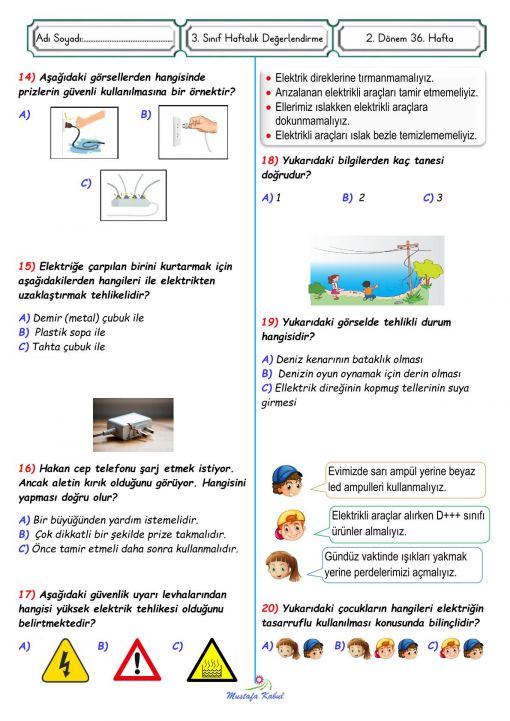  3.Sınıf Elektriğin Güvenli Kullanımı