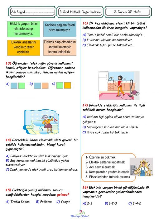  3.Sınıf Elektriğin Güvenli Kullanımı