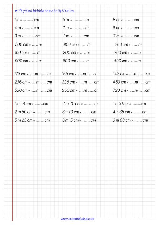  3.Sınıf Uzunluk Ölçme Defter Notu ve Konu Özeti