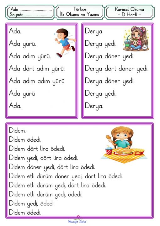 D Harfi Karesel Okuma Metinleri